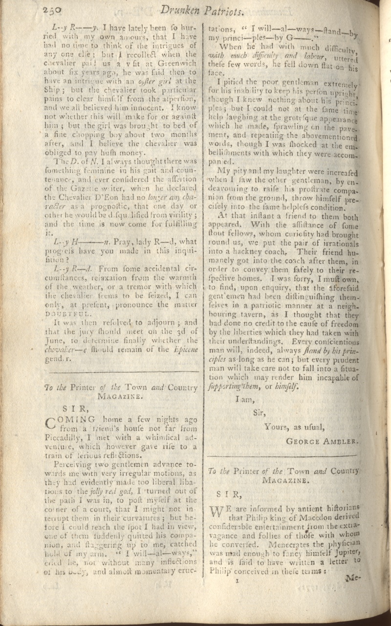 First page of the trial of the Chevalier D'Eon
