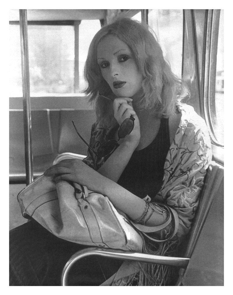 Candy Darling on a City Bus, photographed by Gerard Melanga