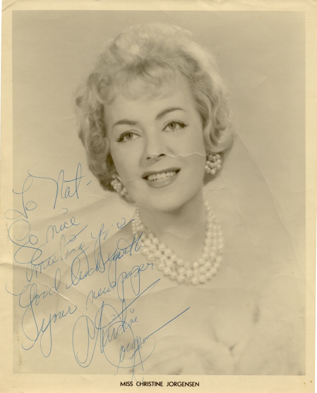 Christine Jorgensen Autographed Photograph