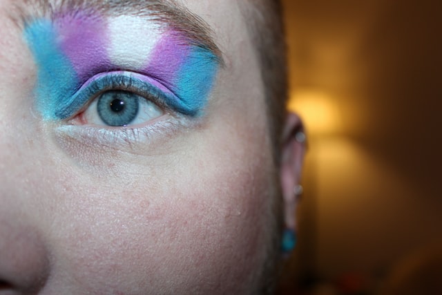 Transgender Flag Eye Makeup